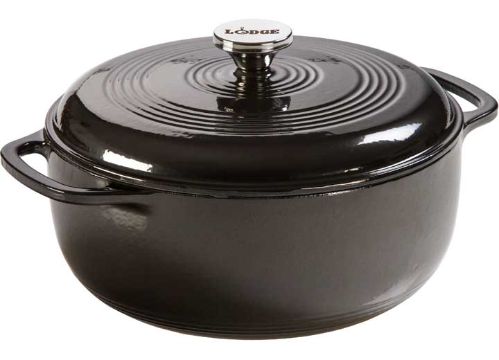 Lodge 6 Quart Enameled Cast Iron Dutch Oven - Midnight Chrome