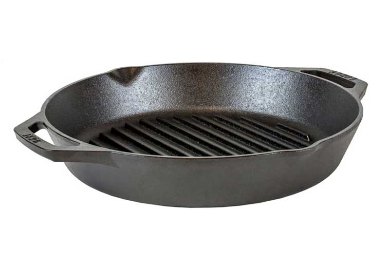 Lodge 12 Inch Seasoned Cast Iron Dual Handle Grill Pan