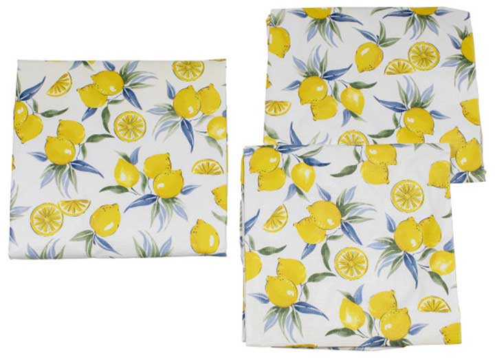 LIPPERT 3 PC PICNIC TABLE COVER SET-LEMON TOSS PRINT