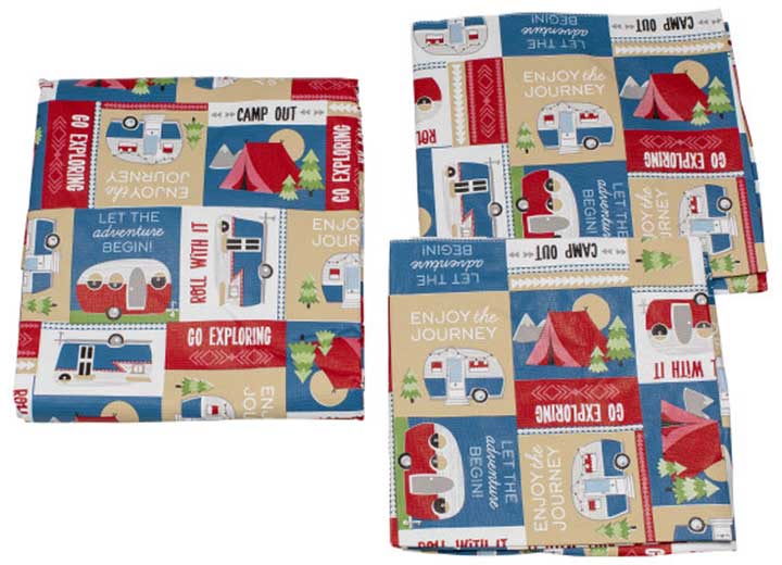 LIPPERT 3 PC PICNIC TABLE COVER SET-PATCHWORK PRINT