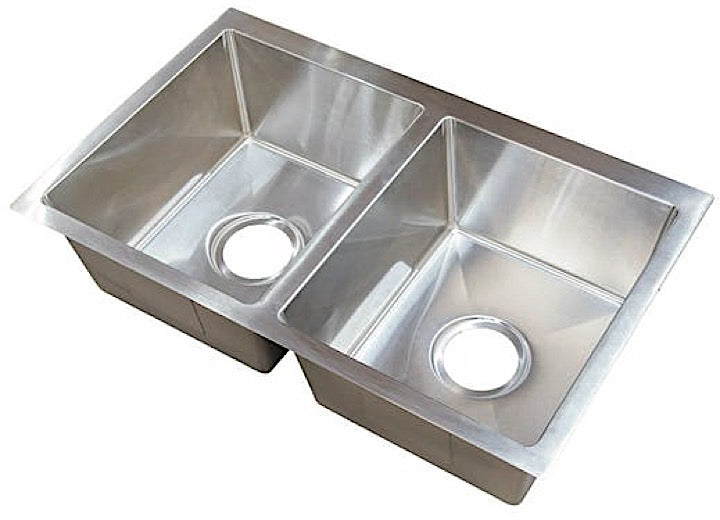 Lippert 27X16X7 DOUBLE BOWL LEVEL BREAK SINK; R10 CORNERS; STAINLESS STEEL 304