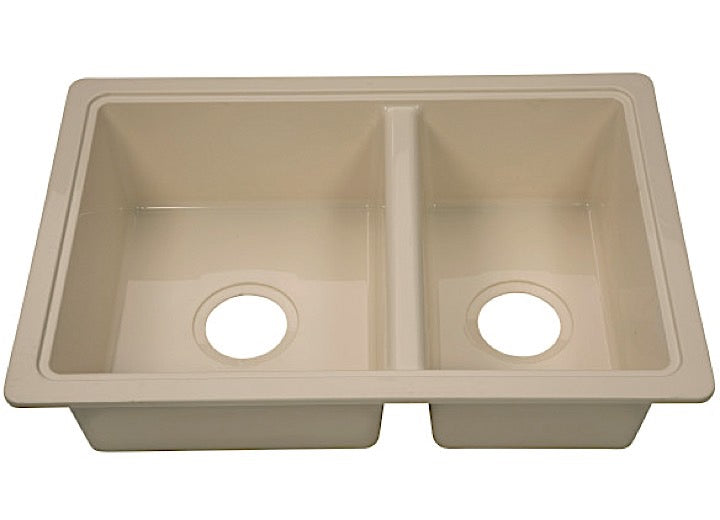 Lippert 25IN X 17IN DOUBLE BOWL SINK - PARCHMENT
