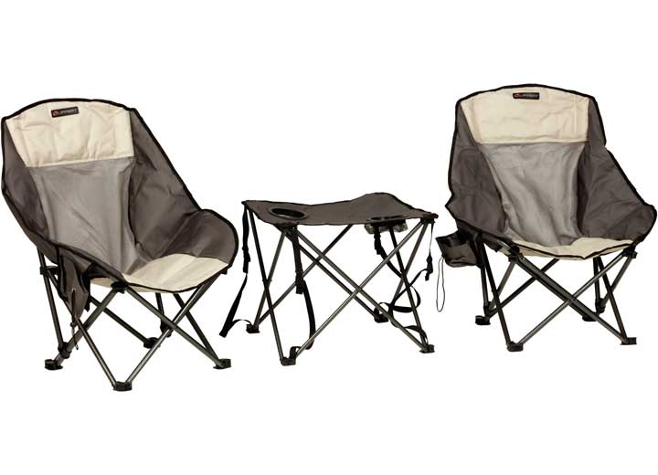 Lippert CAMPFIRE 3 PIECE OVERLANDING CHAIR SET, SAND/DARK GREY