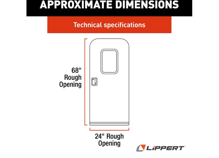 Lippert 24IN X 68IN RH RADIUS ENTRY DOOR - UPGRADED