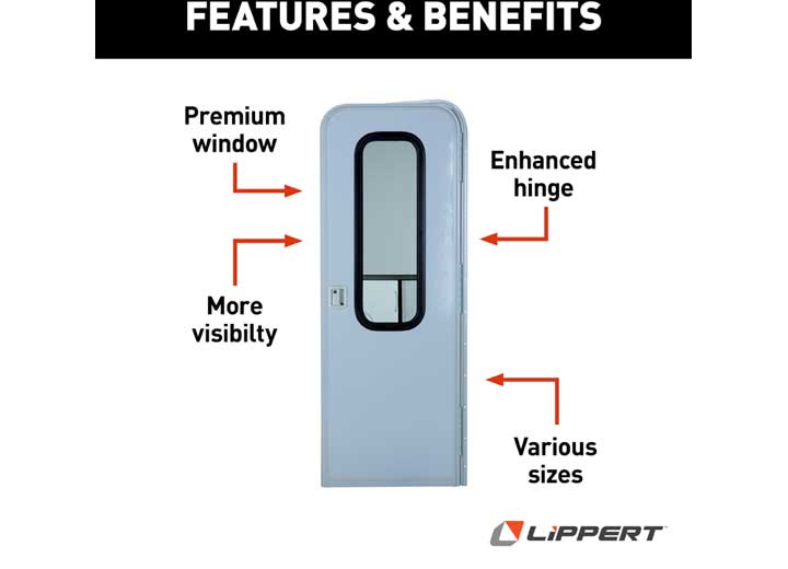 Lippert 30IN X 74IN RH RADIUS ENTRY DOOR - UPGRADED