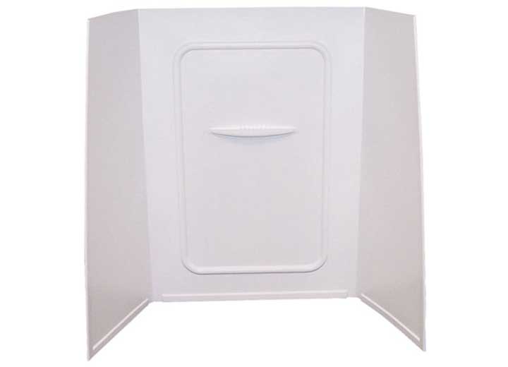 Lippert 54IN X 28IN X 65.5IN BATHTUB & SHOWER PAN SURROUND; 3-PIECE DESIGN; TILE FINISH - WHITE