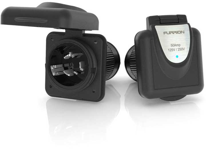 Lippert 50A 125/250V MARINE POWERSMART INLET, BLACK, SQUARE, OEM