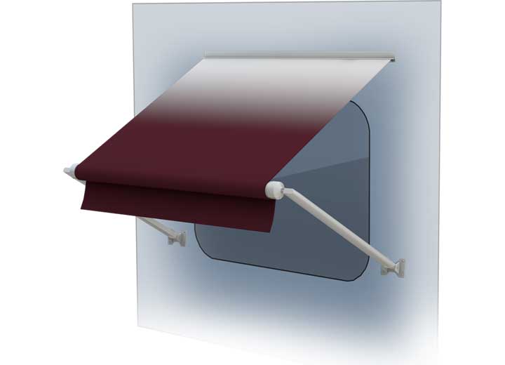 Lippert 384IN XL WINDOW AWNING ROLLER, BURGUNDY FADE, WHITE WG