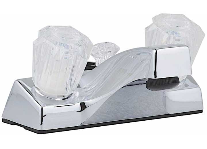 LaSalle Bristol Utopia 4" Lavatory Faucet w/Shower Hose Connection - Chrome w/Clear Handles