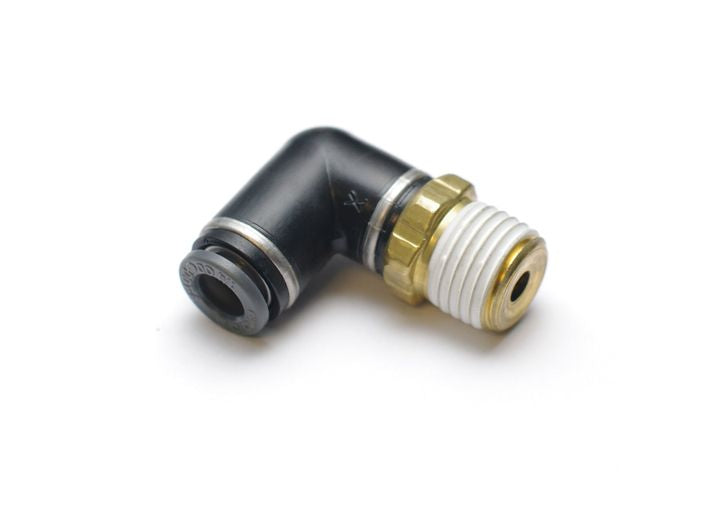 Ridetech AIRLINE FITTING, SWIVEL ELBOW. 1/8IN NPT TO 1/4IN AIRLINE.