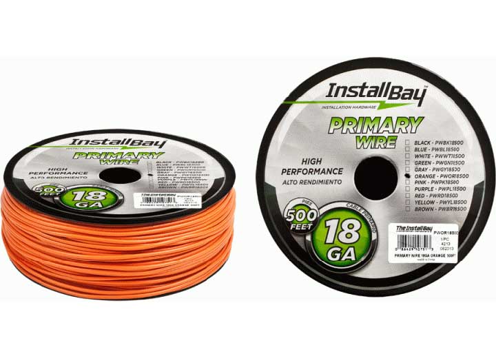 Metra Electronics/Heise PRIMARY WIRE 18 GAUGE ORANGE COIL OF 500 FEET