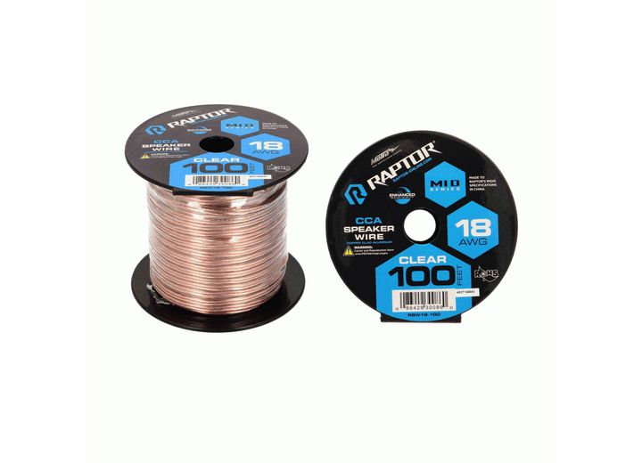 Metra Electronics/Heise SPEAKER WIRE 18GA CLEAR 100FT - VICE SERIES