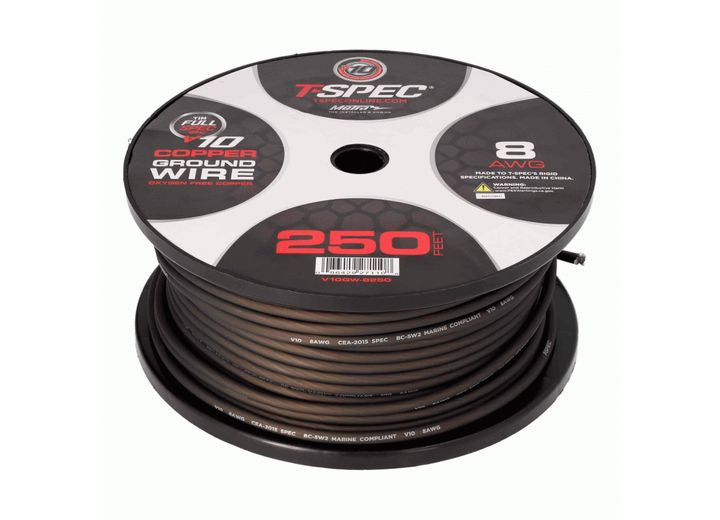 Metra Electronics/Heise 8 AWG 250FT MATTE GREY OFC POWER WIRE - V10 SERIES