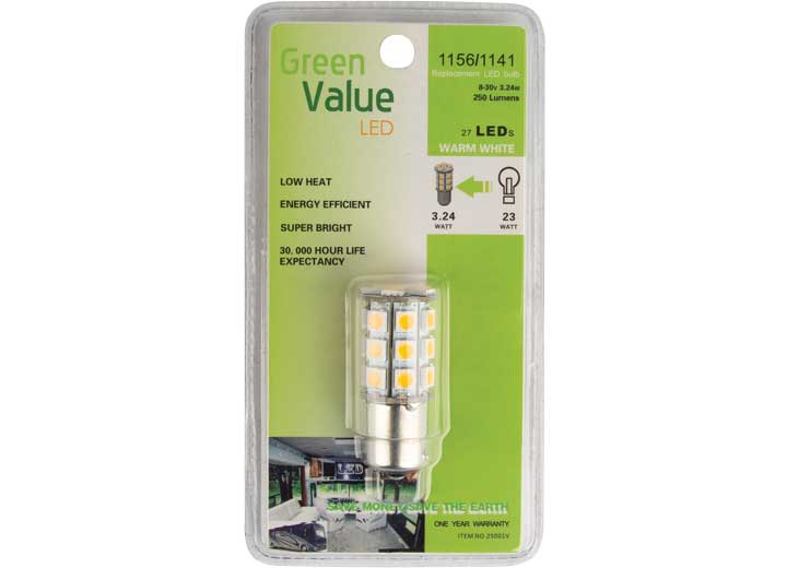 MG Innovative 1156/1141 TOWER LED BULB 250 LUM 8-30V 3.24W WARM WHITE 1 PK