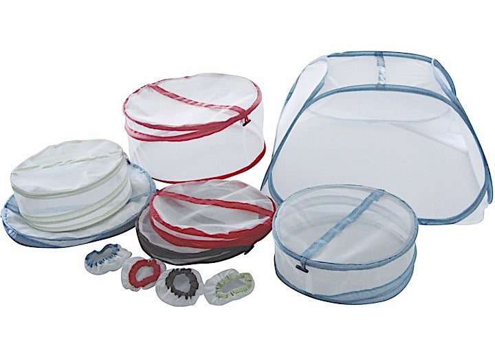 MG Innovative Ming’s Mark Stylish Camping Collapsible Mesh Food & Cup Covers - 11 Piece Set