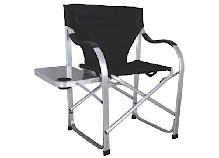 MG Innovative Ming’s Mark Stylish Camping Heavy-Duty Director Chair with Side Table - Black