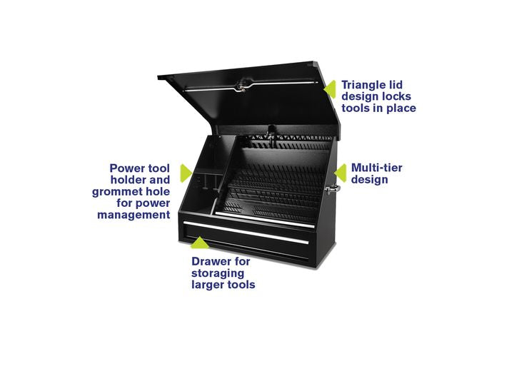 Montezuma 36IN X 17IN STEEL TRIANGLE SHOP BOX WITH DRAWER