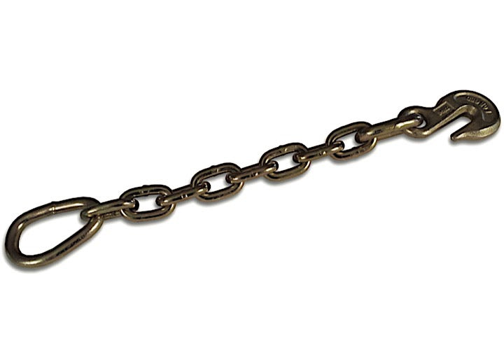 Macs Custom Tie Downs CHAIN EXTENSION 3/8in X 18in , GRAB HOOK & OVAL RING