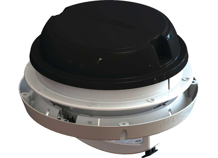 Airxcel-Maxx Air MAXXFAN DOME PLUS ROOF VENT W/ 12V FAN - LED LIGHT - 6" DIAMETER - MANUAL LIFT -