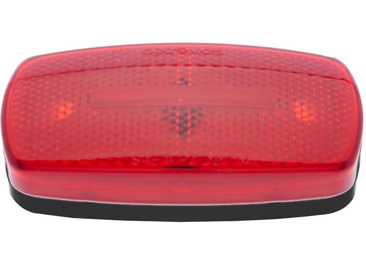 Optronics MARK LIGHT OVAL RV BLACK BASE RED