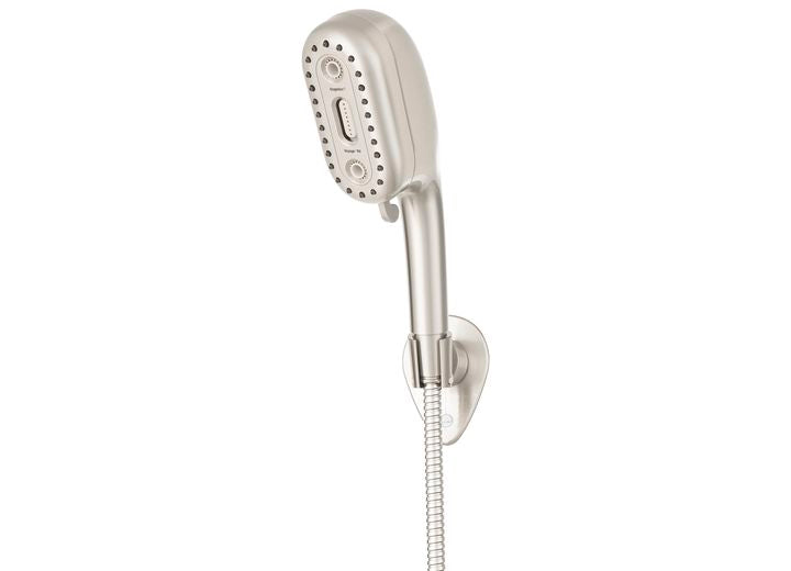 Oxygenics VOYAGE RV BRUSHED NICKEL, 1.8 GPM KIT W/ 72IN SS HOSE, RV WALL MOUNT W/C-RING, PLUMBER'S TAPE