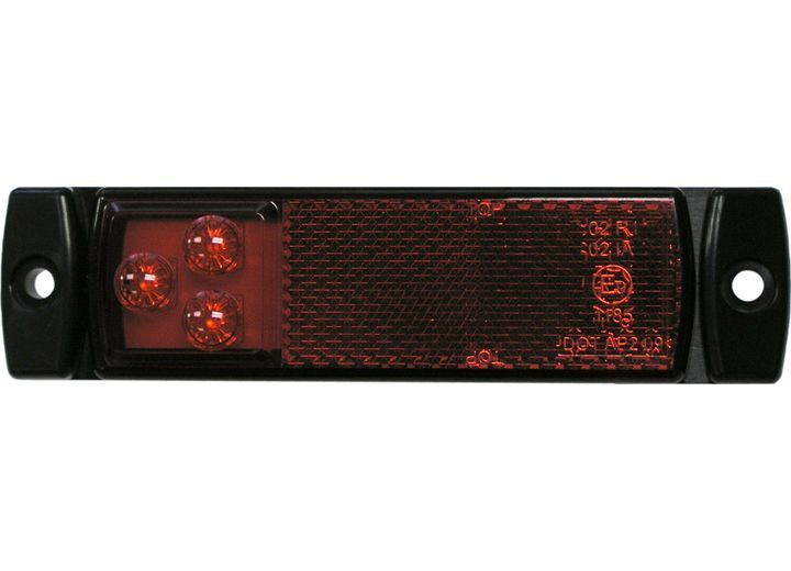 Peterson Manufacturing 1203 LED ECE+DOT Light w/IntegralReflex - RedRearOutlineMarker w/StrippedLeads