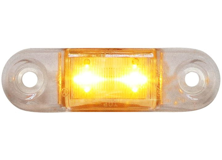 Peterson Manufacturing 1268 LED ECE Compliant Side Marker/Outline Light - Amber w/ClearLens, 2M Leads