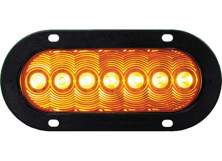 Peterson Manufacturing LED TURN SIGNAL FRONT & REAR OVAL FLANGE MOUNT 7.88IN X 3.63IN AMBER