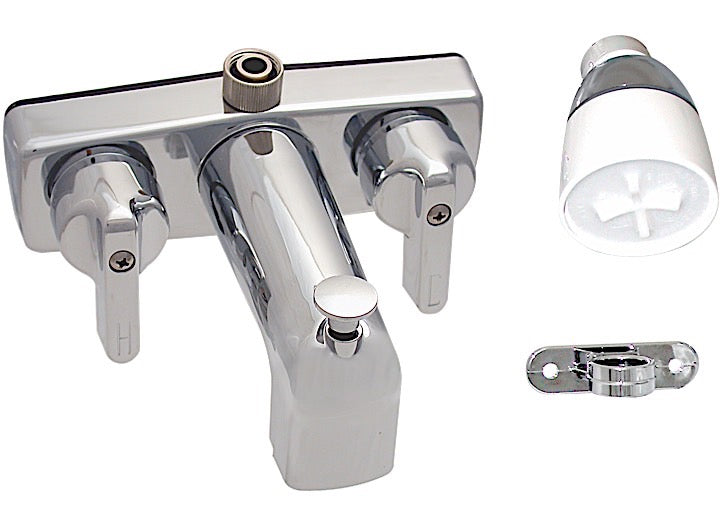 Valterra Products LLC TUB/SHOWER DIV FAUCET W/ SHOWER HEAD, 3-3/8IN, 2 LEVER, BRASS, CHROME