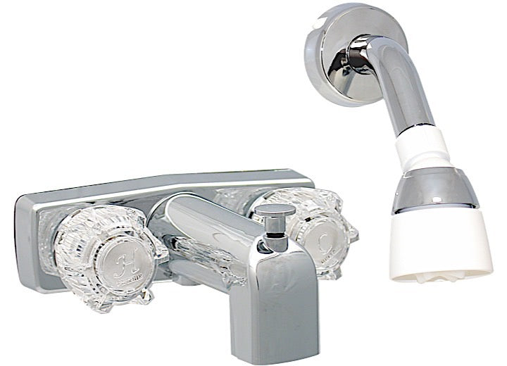 Valterra Products LLC TUB/SHOWER DIV FAUCET, SHOWER HEAD KIT, 4IN, 2 KNOB, BRASS, CHROME