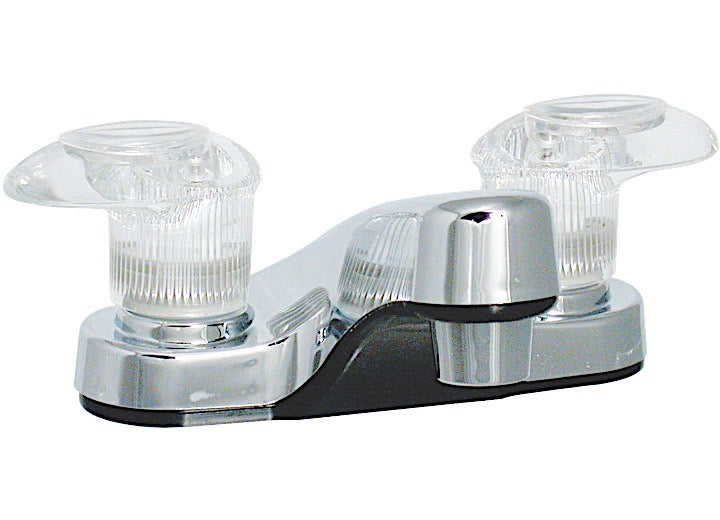 Valterra Products LLC BATHROOM FAUCET, 4IN, 2 LEVER, 1/4 TURN, PLASTIC, CHROME