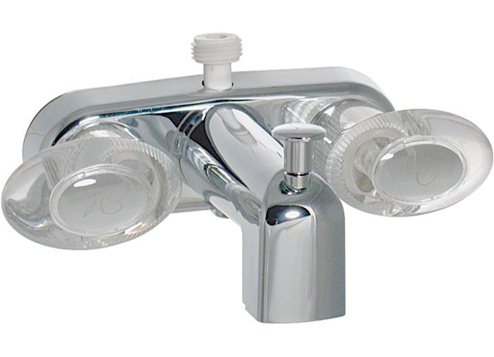 Valterra Products LLC TUB DIV FAUCET W/ D-SPUD, 4IN, 2 LEVER, 1/4 TURN, PLASTIC, CHROME