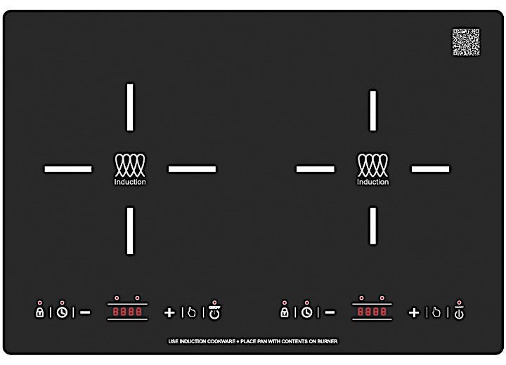 Pinnacle BUILT-IN INDUCTION COOKTOP - DUAL BURNERS (HORIZONTAL)