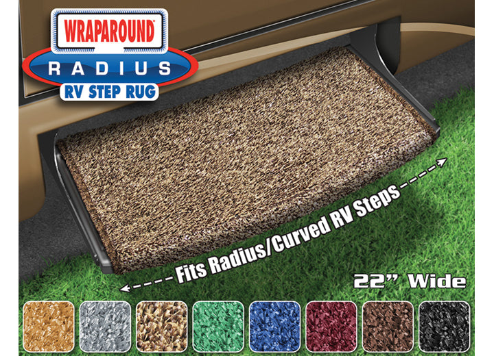 Prest-O-Fit WRAPAROUND RADIUS STEP RUG (22IN WIDE) - BROWN