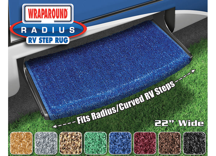 Prest-O-Fit WRAPAROUND RADIUS STEP RUG (22IN WIDE) - IMPERIAL BLUE