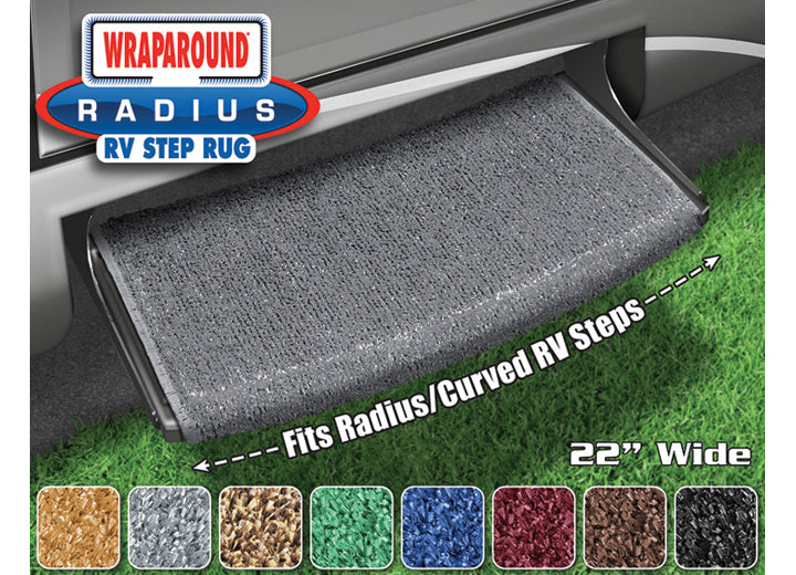 Prest-O-Fit WRAPAROUND RADIUS STEP RUG (22IN WIDE) - STONE GRAY
