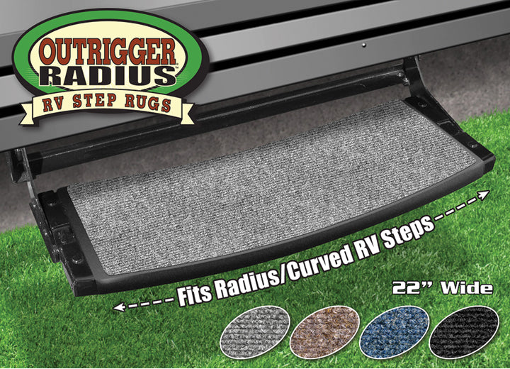 Prest-O-Fit OUTRIGGER RADIUS RV STEP RUG (22IN WIDE) - CASTLE GRAY