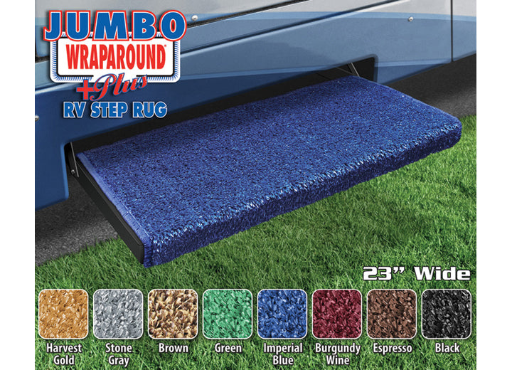 Prest-O-Fit JUMBO WRAPAROUND + PLUS STEP RUG (23IN WIDE) - IMPERIAL BLUE