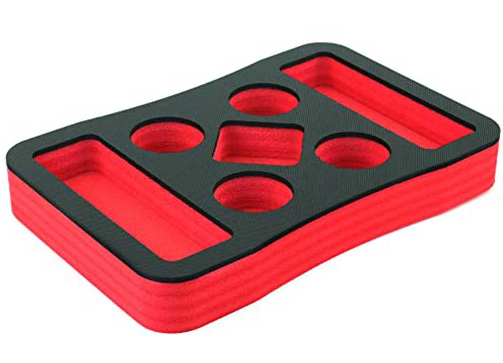 Polar Whale Products Polar Whale Floating Rectangle Drink Holder Refreshment Table, Red/Black, 17.5"