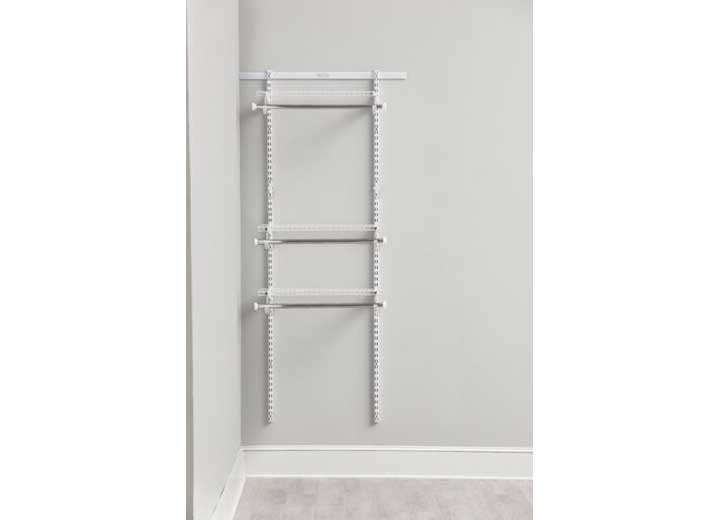 Rubbermaid 2-4FT WIDE WIRE CLOSET EXPANDABLE CLOSET STORAGE KIT WHITE