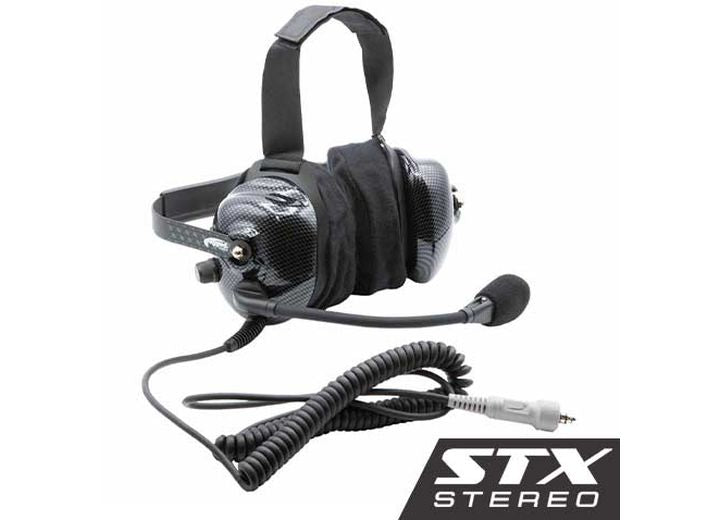 Rugged Radios H42 STX STEREO BEHIND THE HEAD (BTH) HEADSET FOR STEREO INTERCOMS-CARBON FIBER