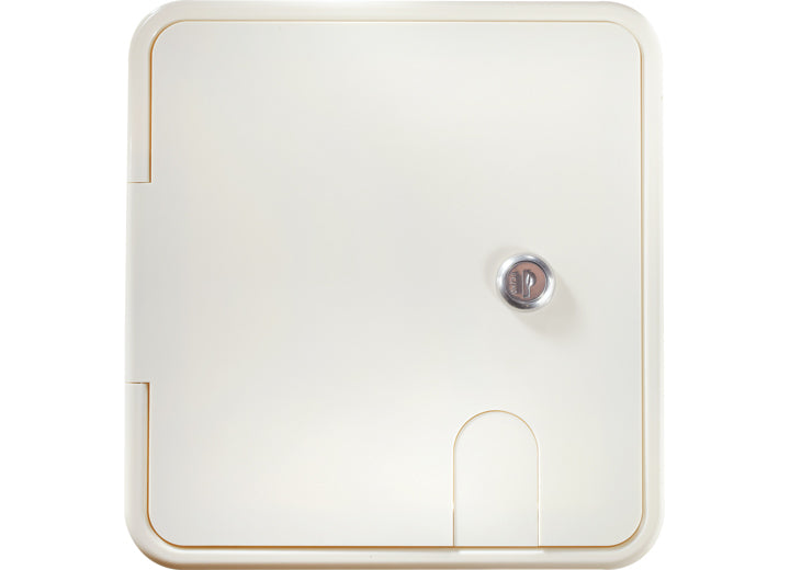 RV Designer LARGE LOCKING CABLE HATCH, RECTANGULAR, POLAR WHITE -- 8.5IN X 8IN X 1.5IN