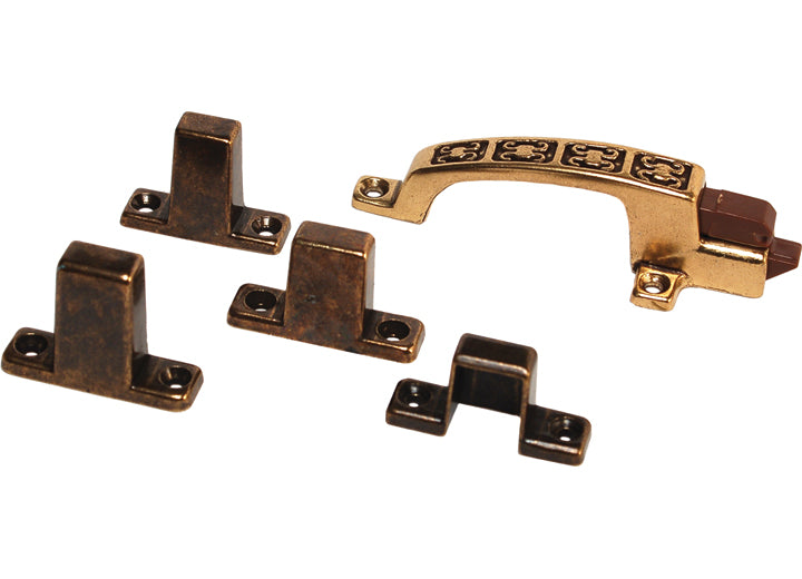 RV Designer POSITIVE LATCH WITH 4 STRIKES TO FIT MOST DOORS - HEIROGLYPHIC DESIGN - BRONZE