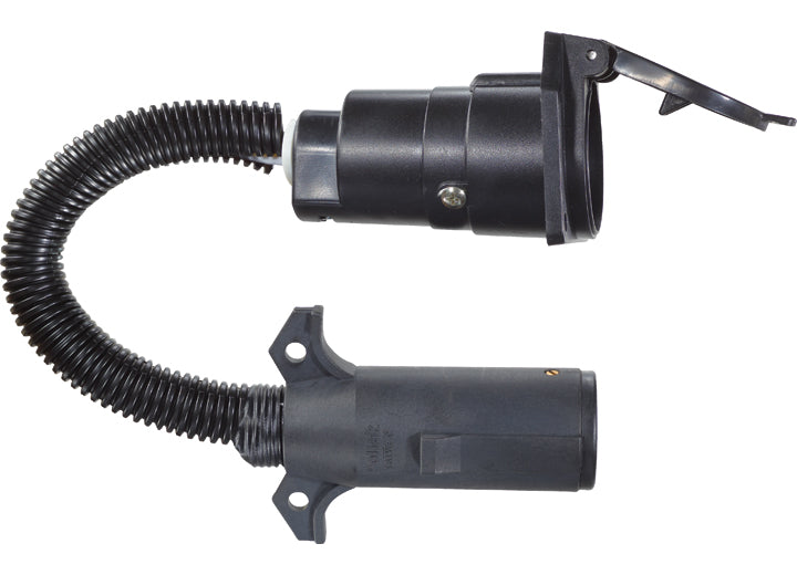 RV Designer 7-WAY HD PIN PLUG TO 7-WAY RV BLADE SOCKET HARNESS ADAPTER