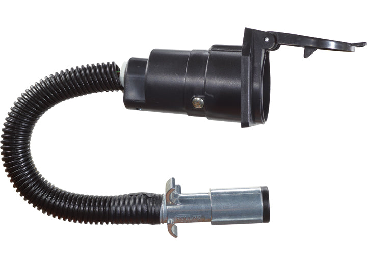 RV Designer 6-WAY ROUND PLUG TO 7-WAY RV SOCKET HARNESS ADAPTER