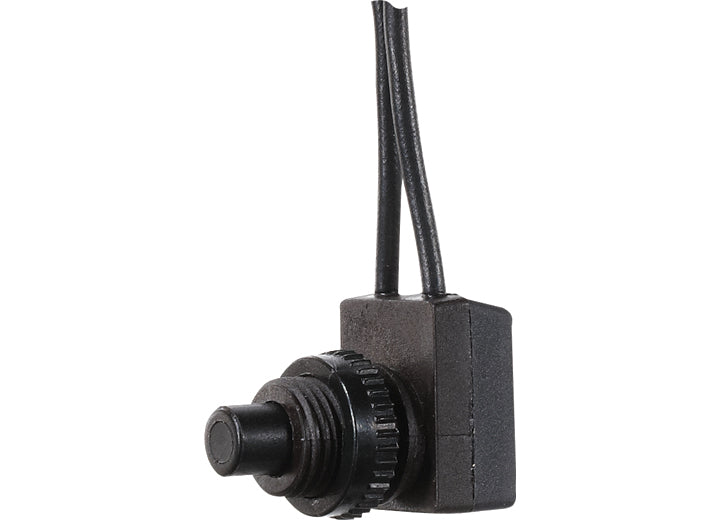 RV Designer PUSH BUTTON ON/OFF SWITCH - 10 AMP - SPST WITH 4.5IN LEADS
