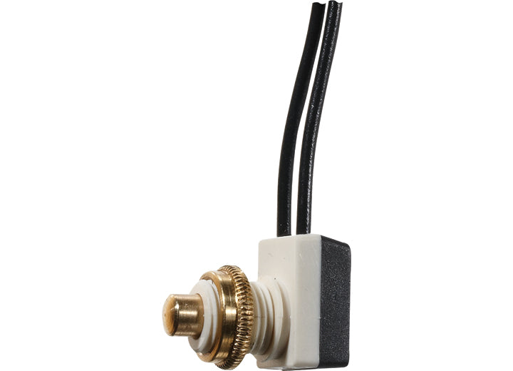 RV Designer PUSH BUTTON ON/OFF SWITCH - 10 AMP - SPST WITH 8IN LEADS