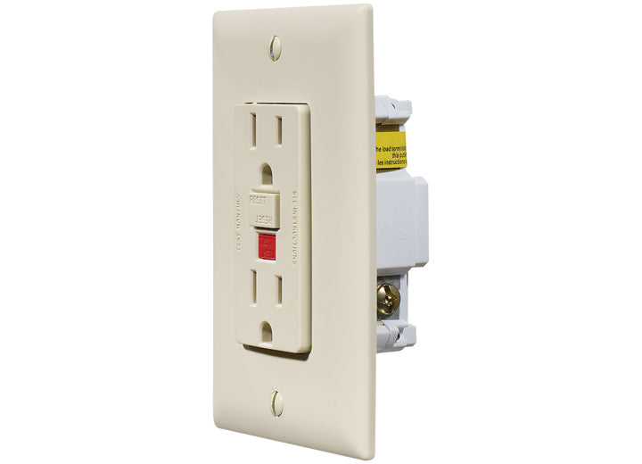 RV Designer IVORY DUAL GFCI OUTLET W/COVER-PLATE