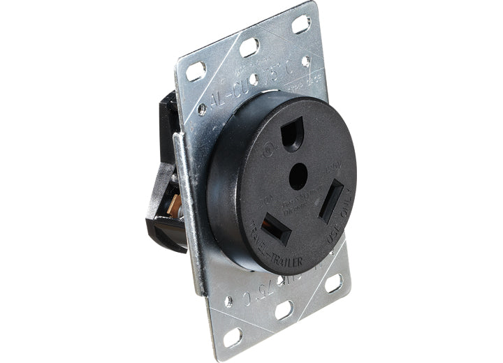 RV Designer 30 AMP FLUSH RECEPTACLE IN PLATE