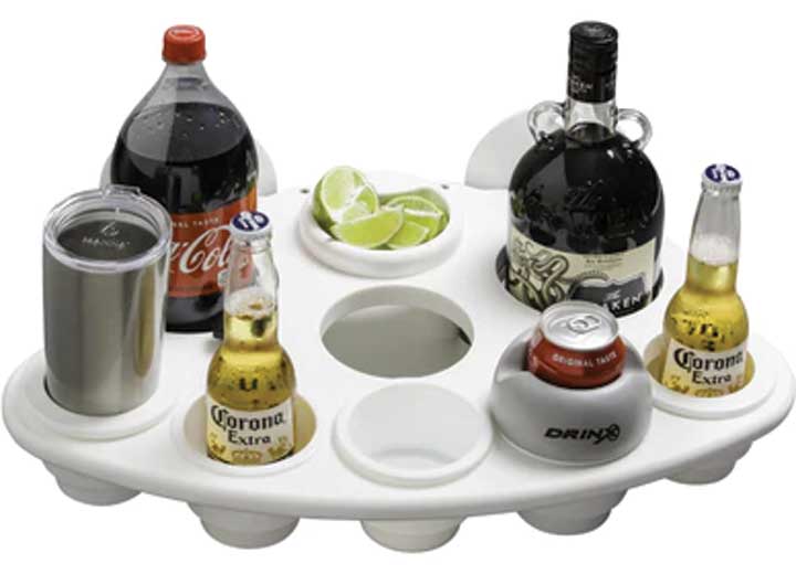 SeaSucker PARTY BARGE - VERTICAL MOUNT CUPHOLDER - WHITE W/ROUND HOLES